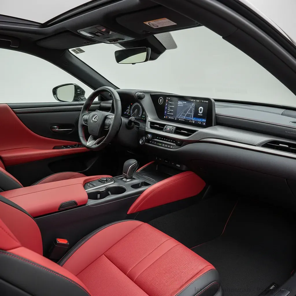 Khoang lái thể thao và sang trọng của Lexus ES F Sport 2026 với ghế da cao cấp