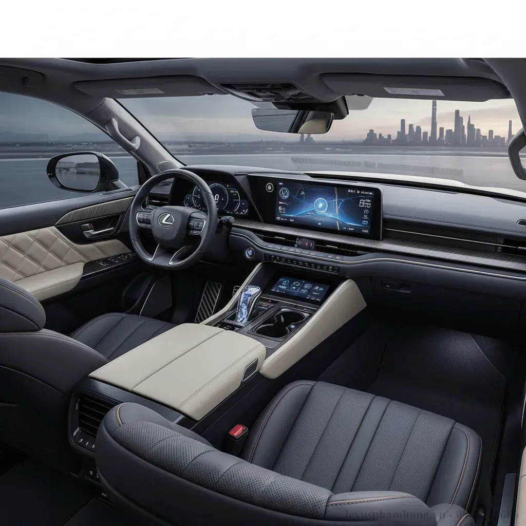 Khoang nội thất sang trọng và hiện đại của Lexus LX600 2026 nơi công nghệ và tiện nghi hòa quyện