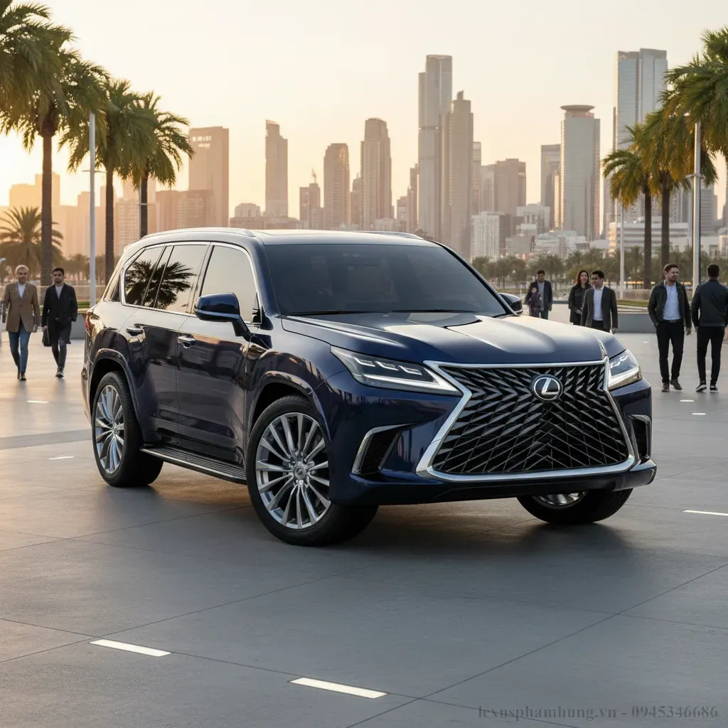 Hình ảnh dự kiến Lexus LX600 2026 với thiết kế ngoại thất ấn tượng và mạnh mẽ