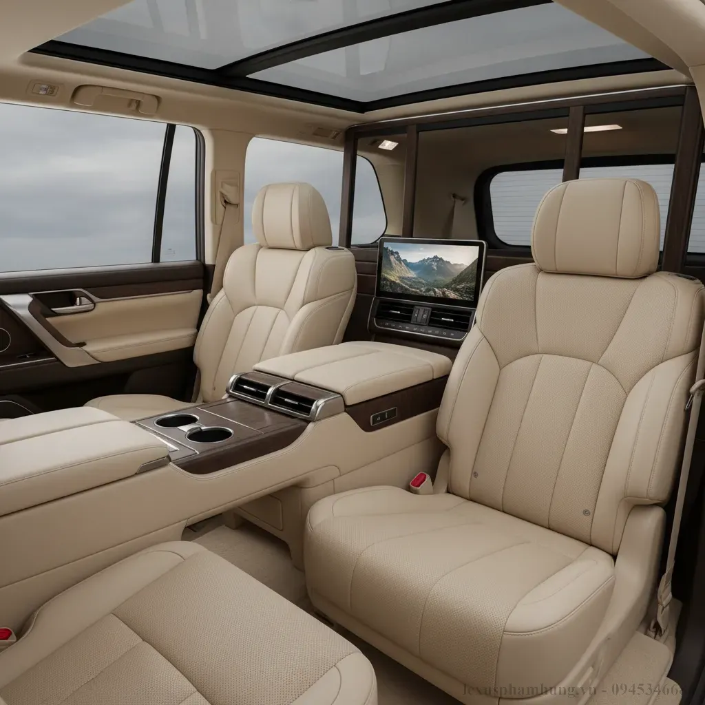 Hàng ghế sau độc lập tiện nghi của Lexus LX600 2026 phiên bản Ultra Luxury