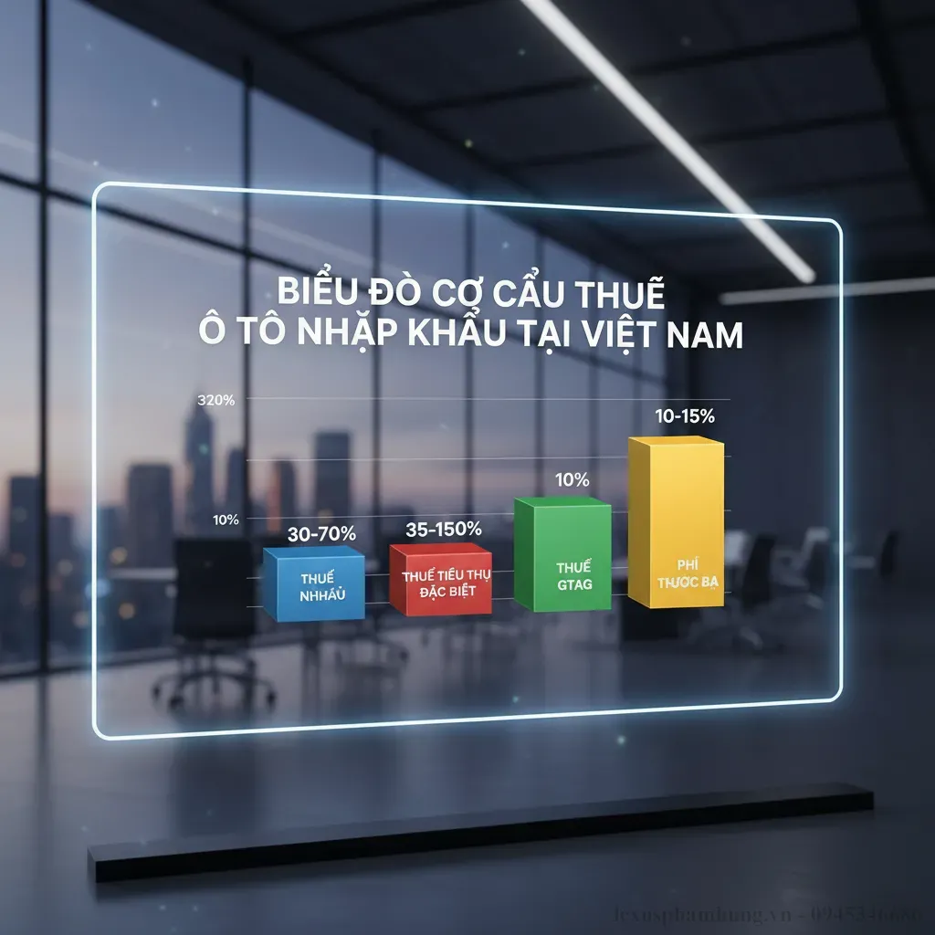 Cơ cấu c&aacute;c loại thuế ảnh hưởng đến gi&aacute; xe &ocirc; t&ocirc; nhập khẩu tại Việt Nam