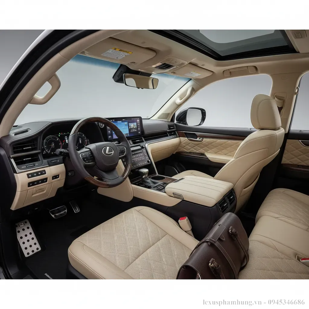 Khoang l&aacute;i sang trọng v&agrave; tiện nghi tối ưu của Lexus LX600 2026