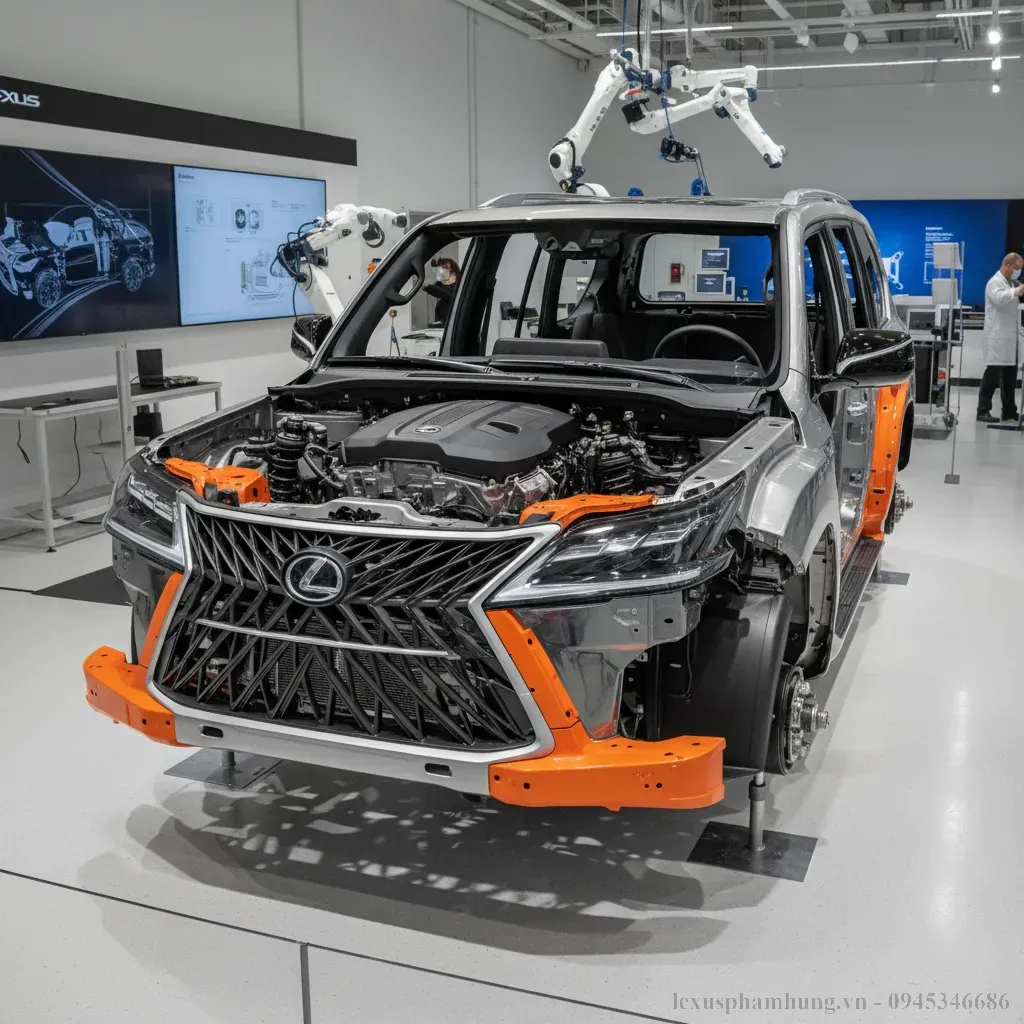 Cấu trúc khung gầm vững chắc và hệ thống túi khí toàn diện của Lexus LX600 2026