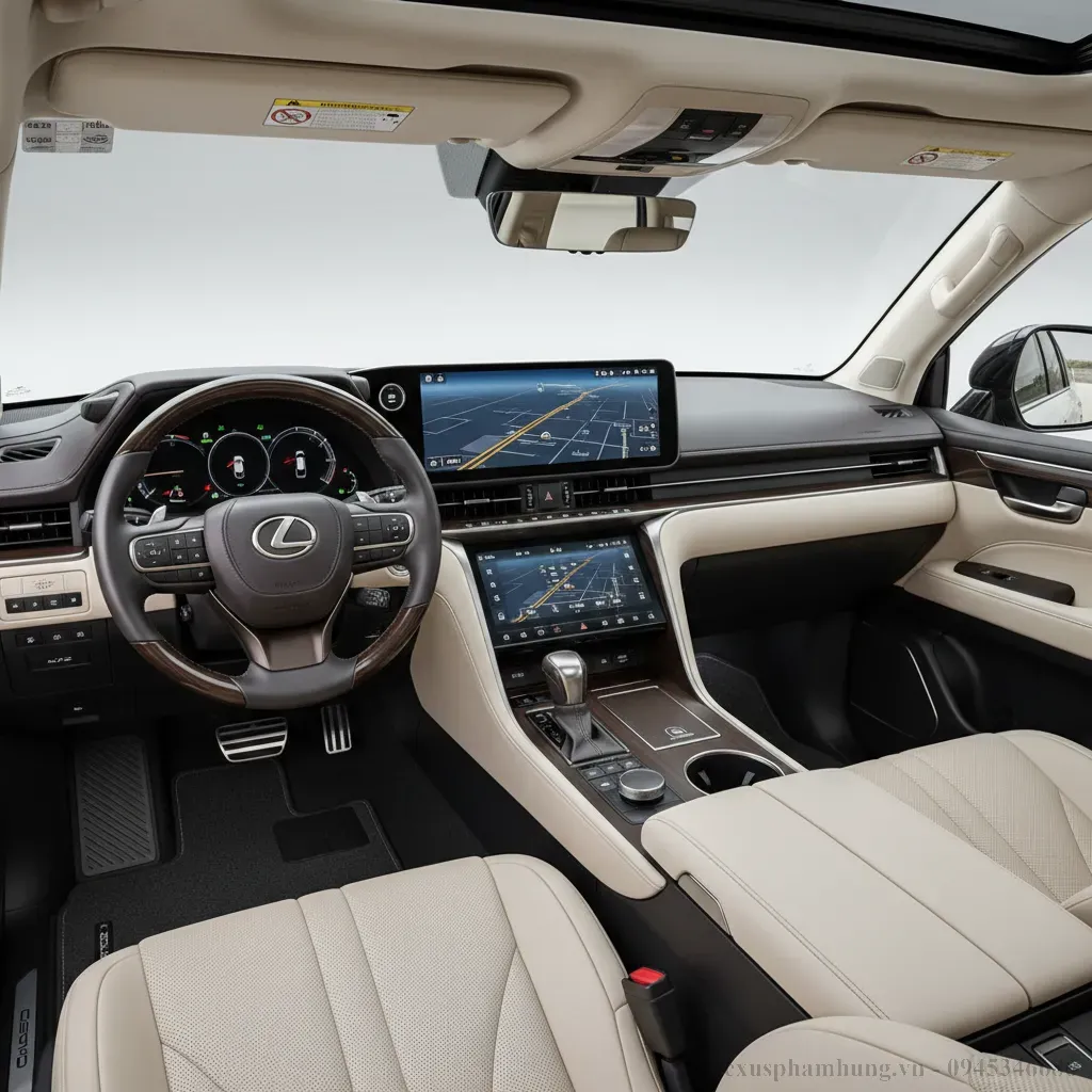 Khoang lái Lexus LX600 2026 tinh tế sang trọng và tràn ngập công nghệ