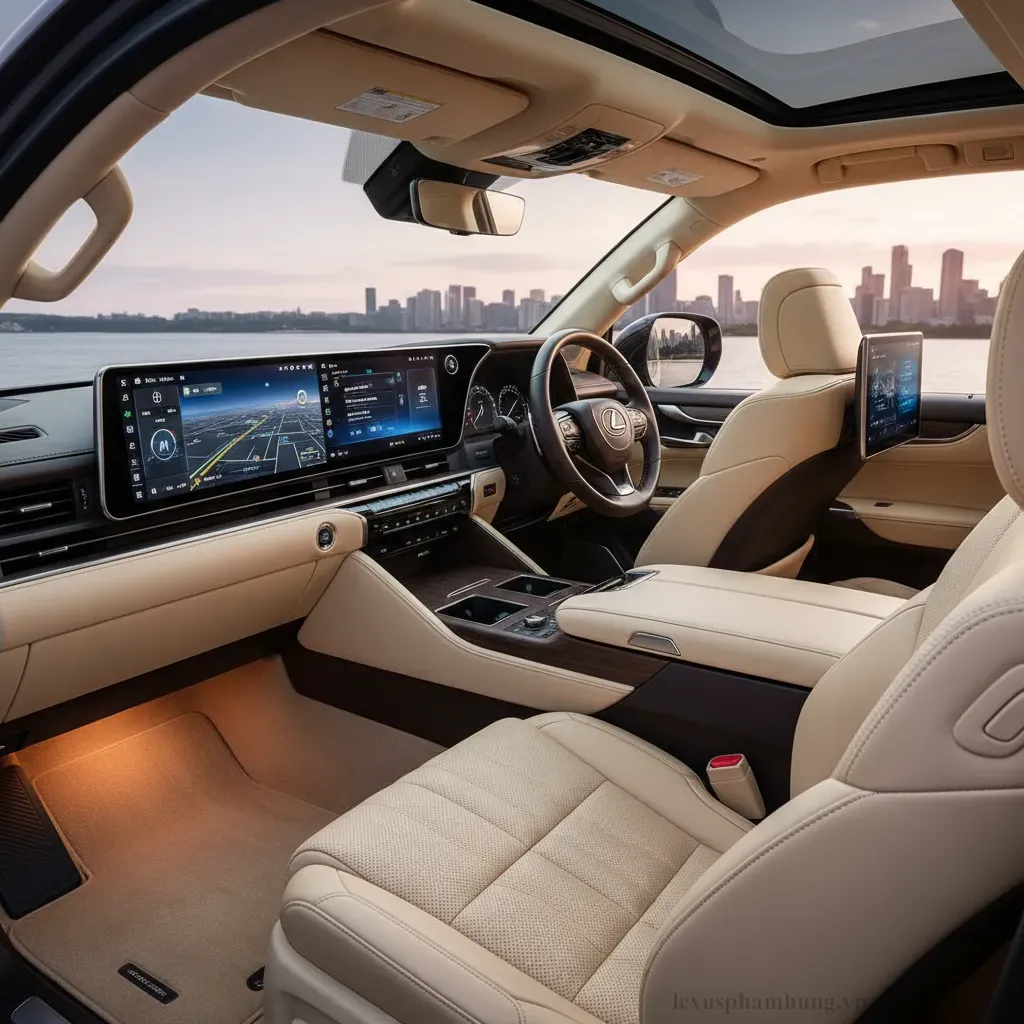 Khoang lái hiện đại và tiện nghi của Lexus LX600 2026