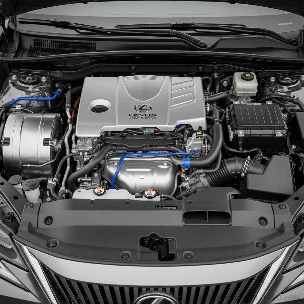 Khoang động cơ của Lexus ES 2026 thể hiện công nghệ hybrid tiên tiến
