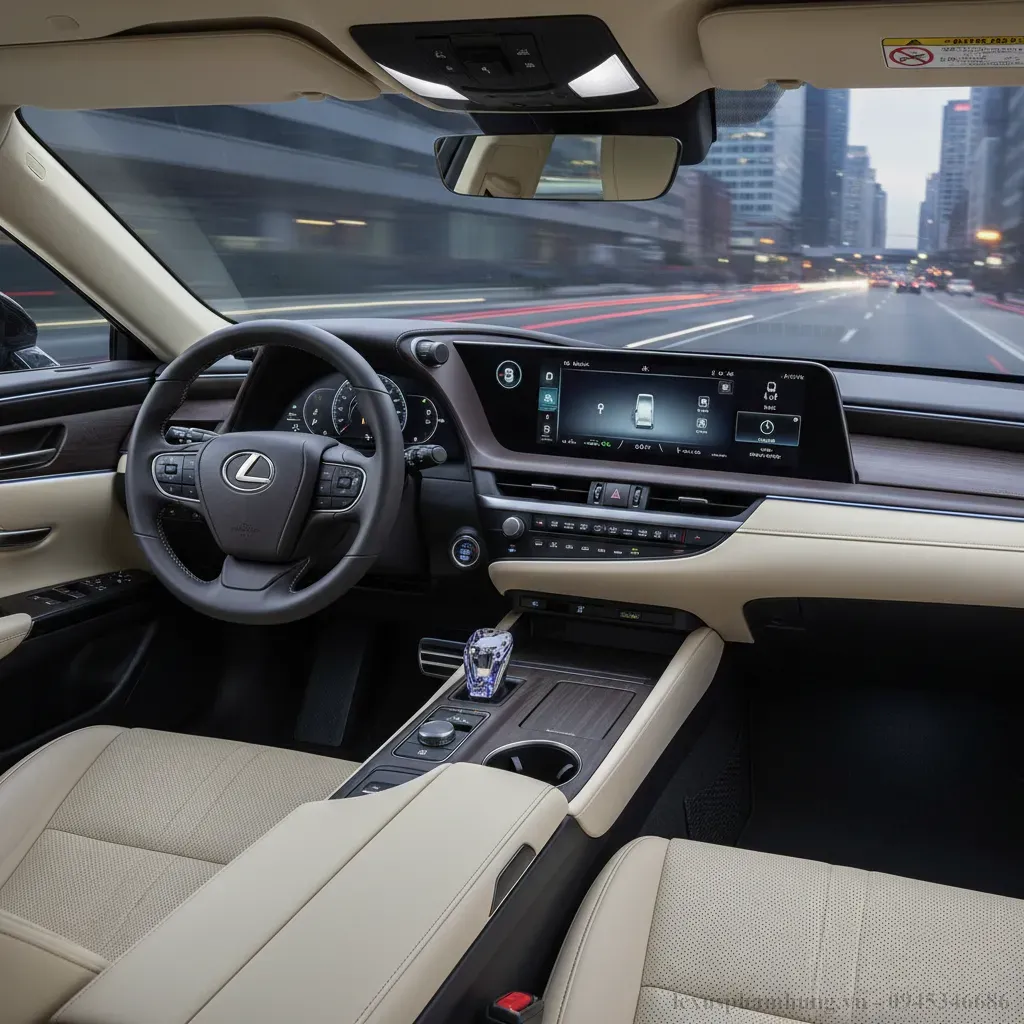 Nội thất Lexus ES 2026 với màn hình giải trí lớn và vật liệu cao cấp