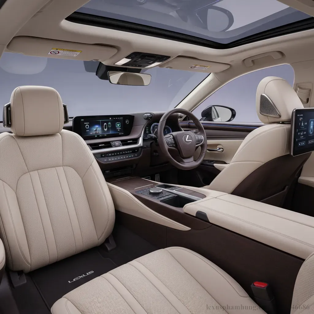 Khoang nội thất Lexus ES 2026 với thiết kế tinh xảo và công nghệ tiên tiến