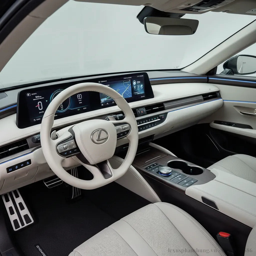 Thiết kế nội thất Lexus ES 2026 dự kiến với màn hình trung tâm lớn và vật liệu cao cấp