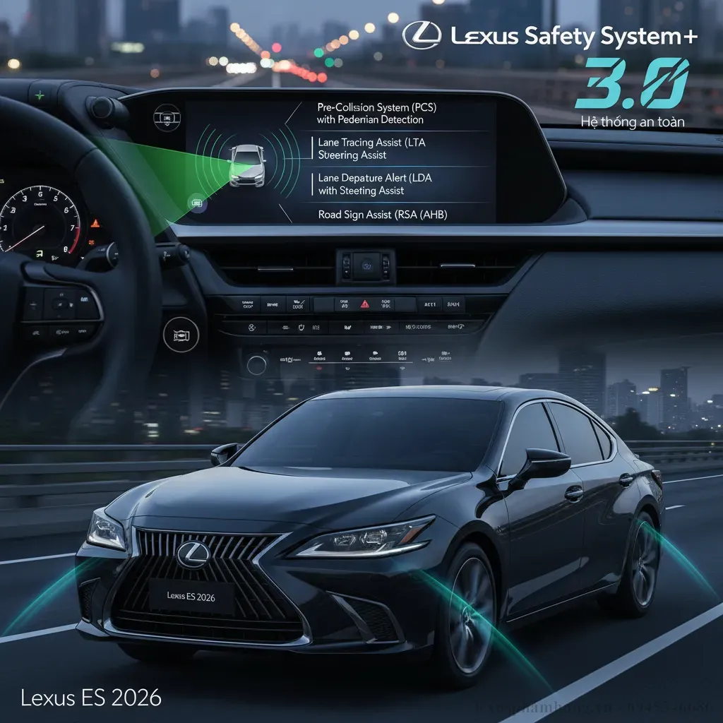 Hệ thống an toàn chủ động Lexus Safety System 30 tiên tiến trên Lexus ES 250 2026