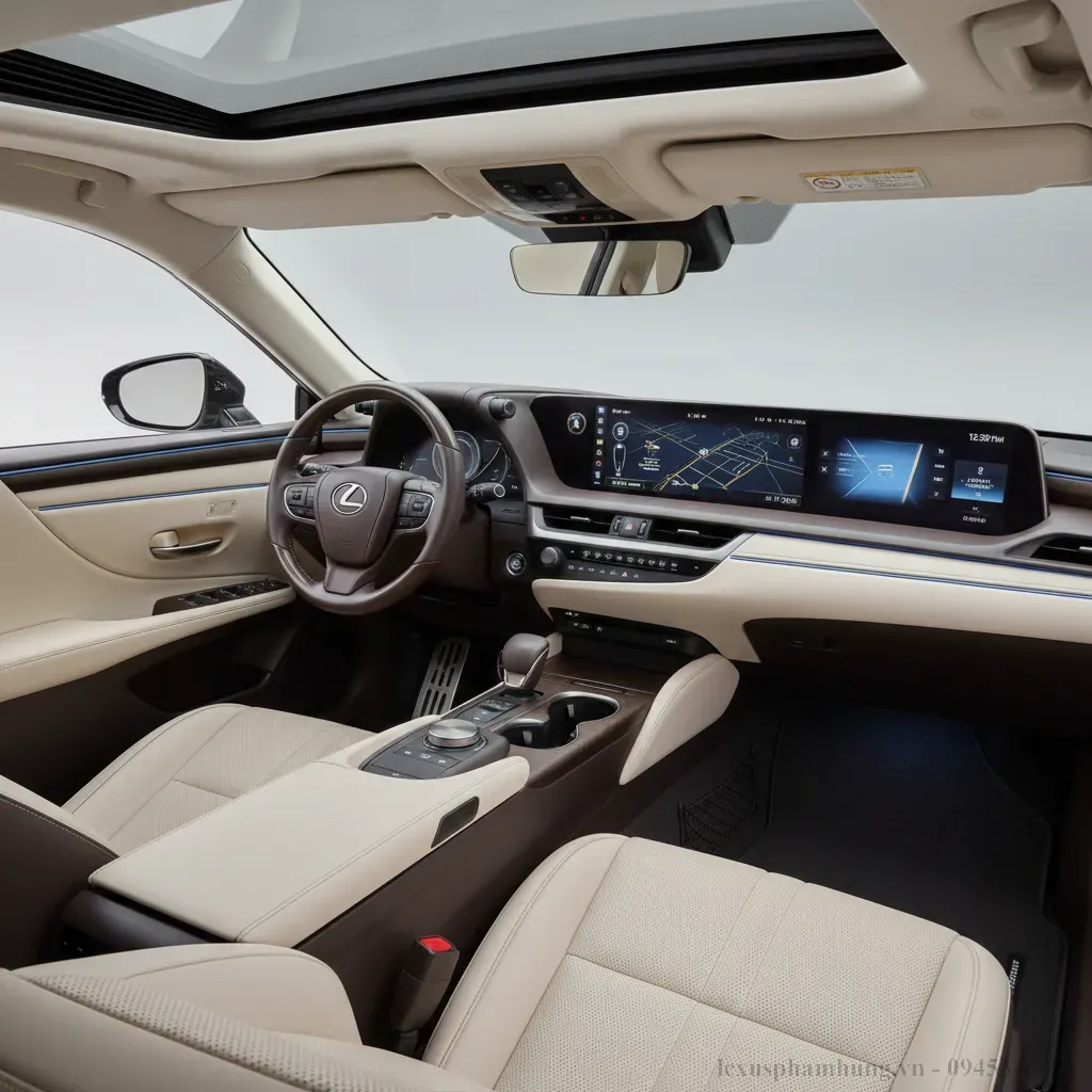 Khoang lái Lexus ES 250 2026 với sự kết hợp hoàn hảo giữa công nghệ và sự sang trọng