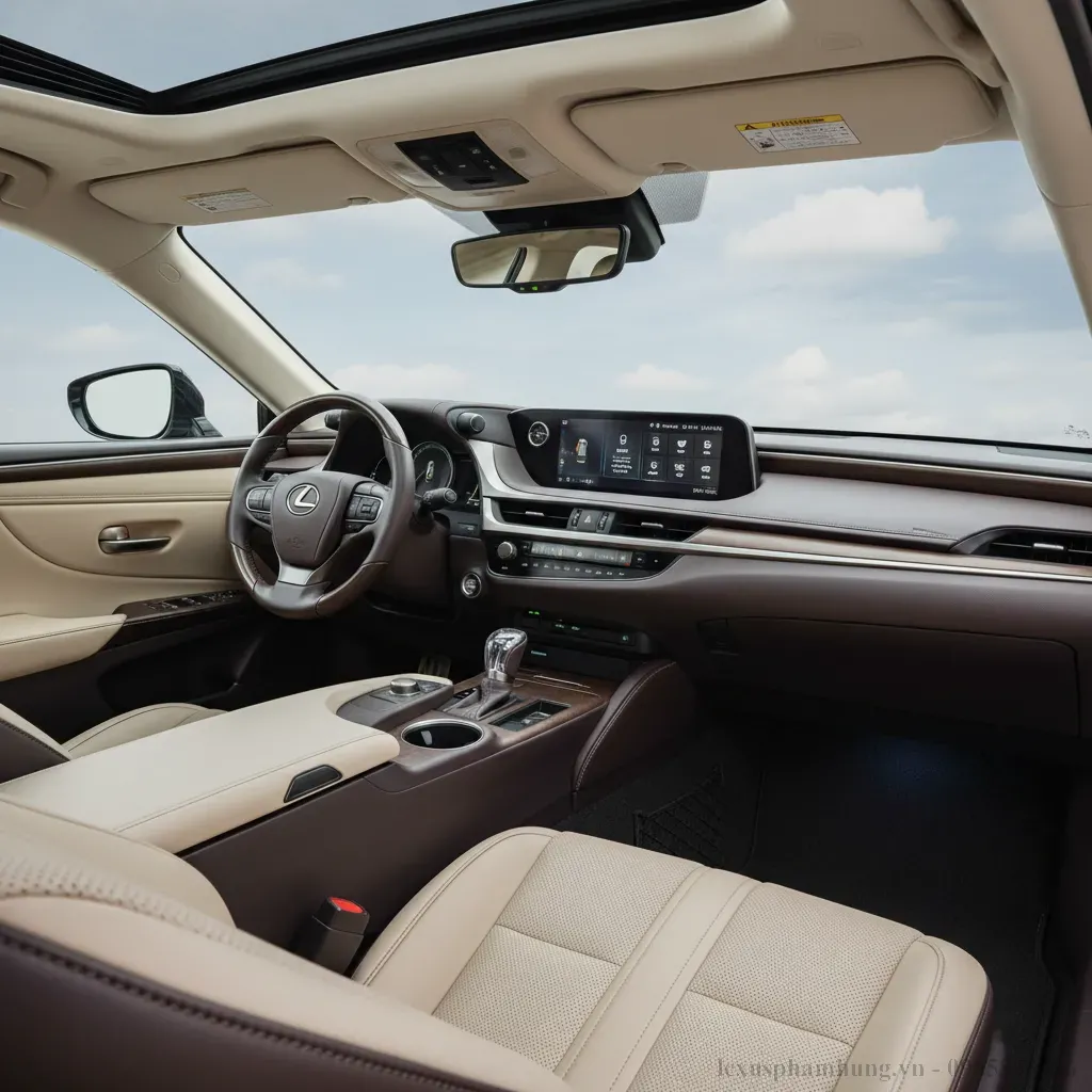 Nội thất Lexus ES 300h 2026 với thiết kế hiện đại v&agrave; vật liệu cao cấp