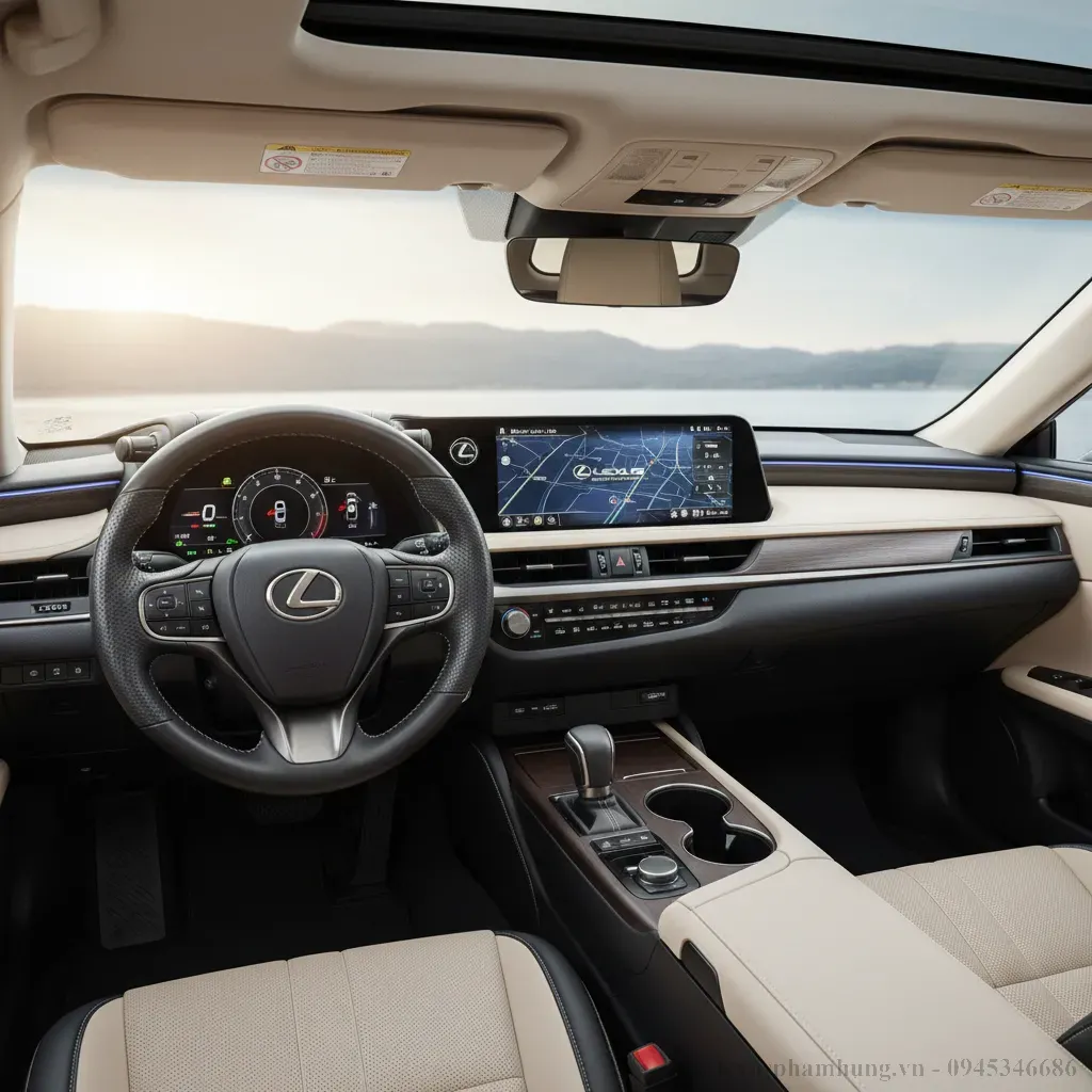 Khoang lái tinh tế và hiện đại của Lexus ES 2026