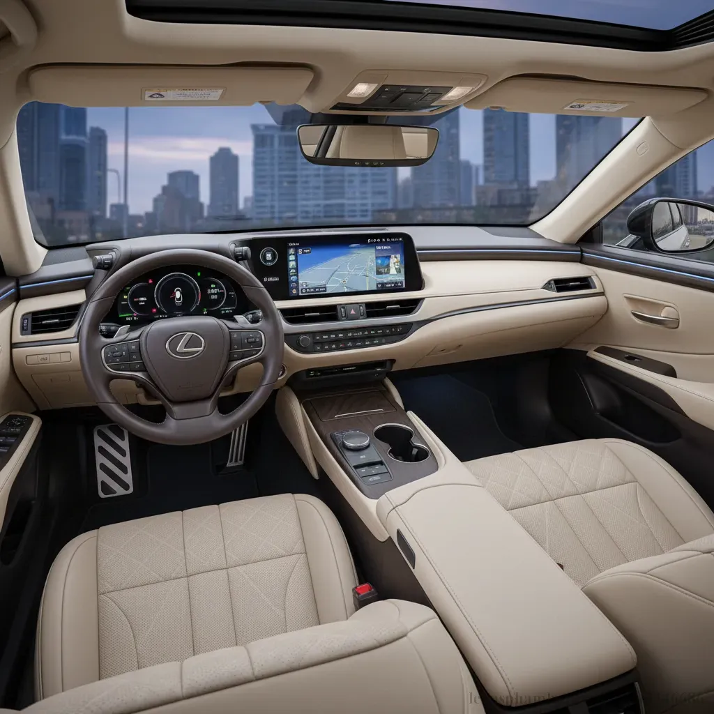 Khoang l&aacute;i Lexus ES 2026 với thiết kế hiện đại v&agrave; vật liệu cao cấp