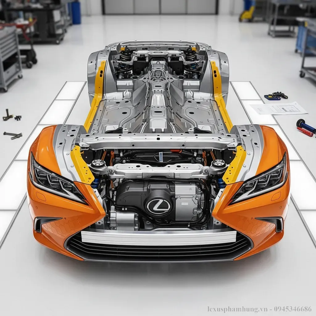 Cấu trúc khung gầm vững chắc và hệ thống túi khí toàn diện của Lexus ES 2026