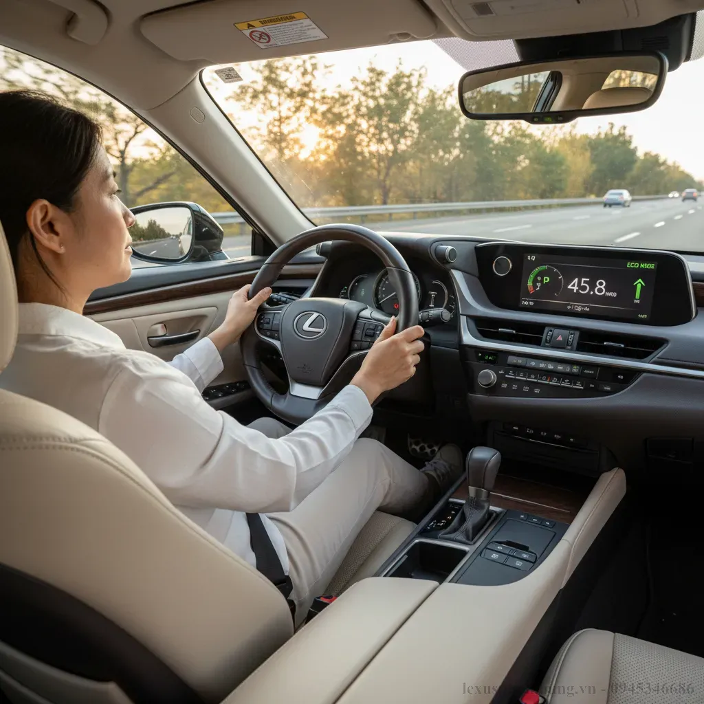 Lái xe thông minh giúp tối ưu hóa tiêu hao nhiên liệu Lexus ES 2026