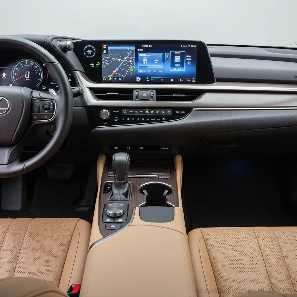 Màn hình giải trí trung tâm lớn và bảng điều khiển trực quan trên Lexus ES 2026