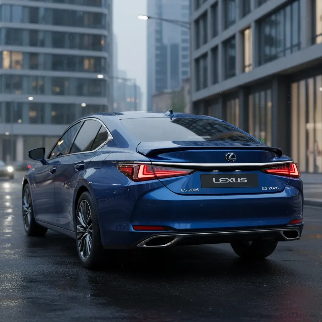 Thiết kế th&acirc;n xe mượt m&agrave; v&agrave; cụm đ&egrave;n hậu LED hiện đại của Lexus ES 2026