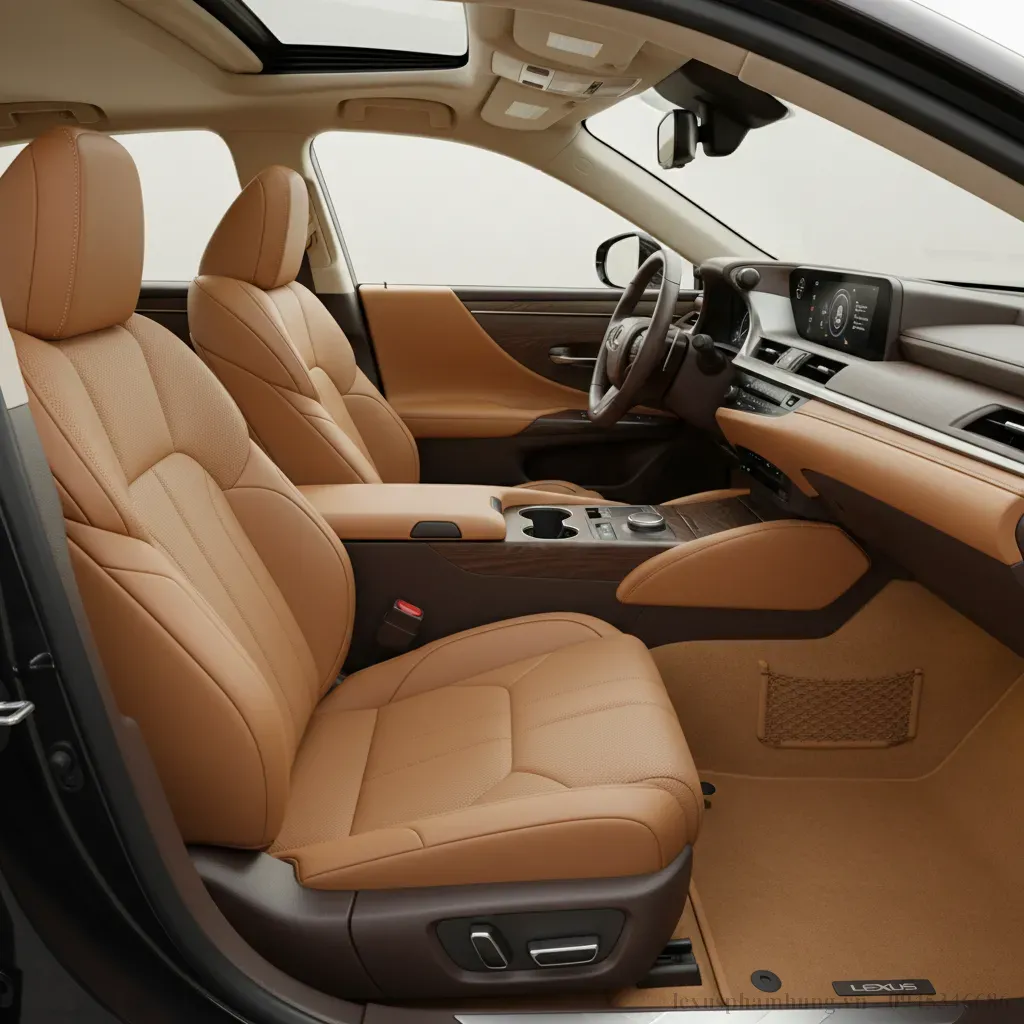 Không gian nội thất Lexus ES 2026 sang trọng với ghế da cao cấp và các chi tiết ốp gỗ tinh xảo