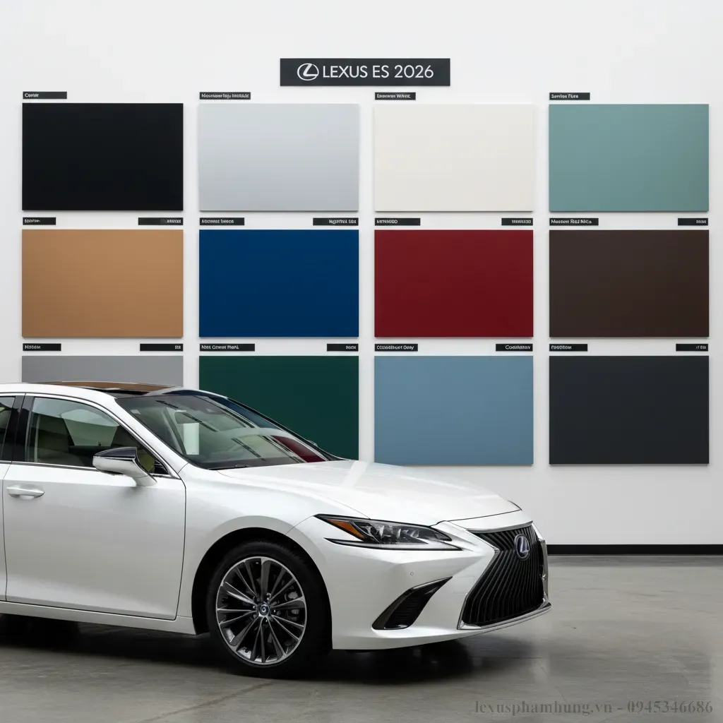 Khám phá các tùy chọn màu sắc ngoại thất đa dạng và tinh tế của Lexus ES 2026