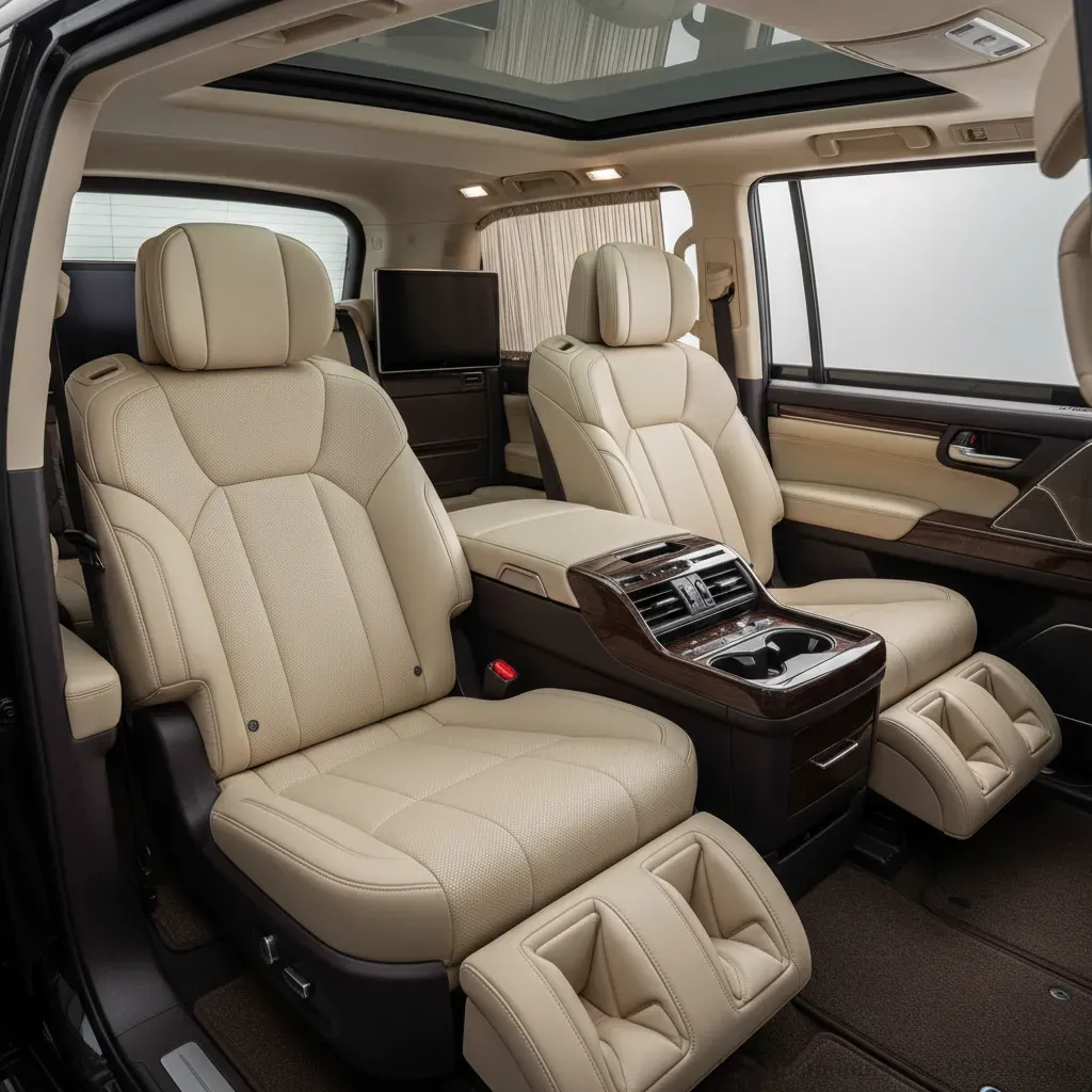 Khoang hành khách phía sau của Lexus LX600 VIP nơi sự sang trọng và tiện nghi được đặt lên hàng đầu