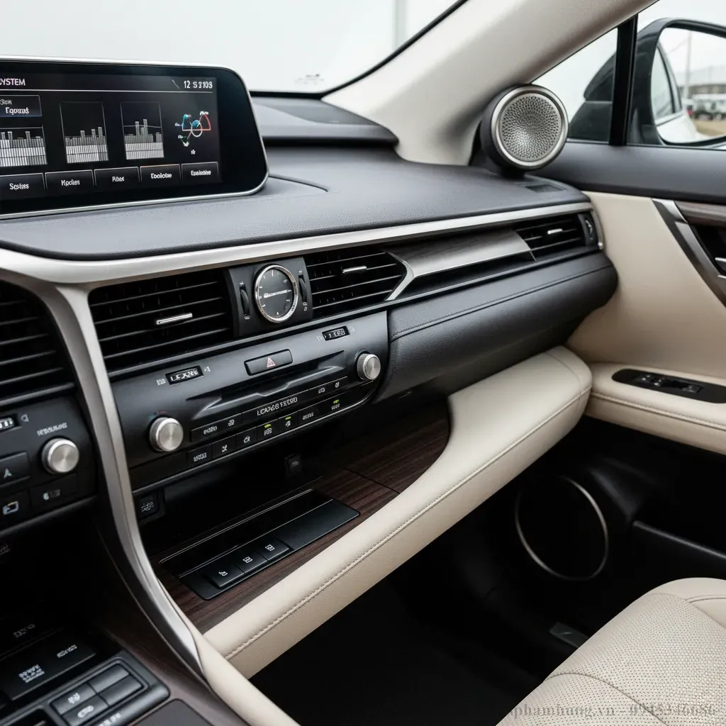 Hệ thống 12 loa tiêu chuẩn của Lexus RX350 mang đến âm thanh cân bằng và rõ nét