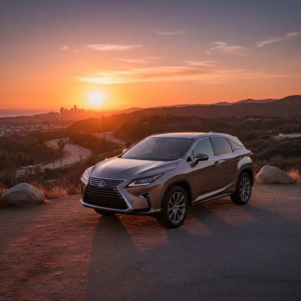 Sắc đồng của Lexus RX350 lấp lánh dưới nắng thay đổi theo từng góc nhìn