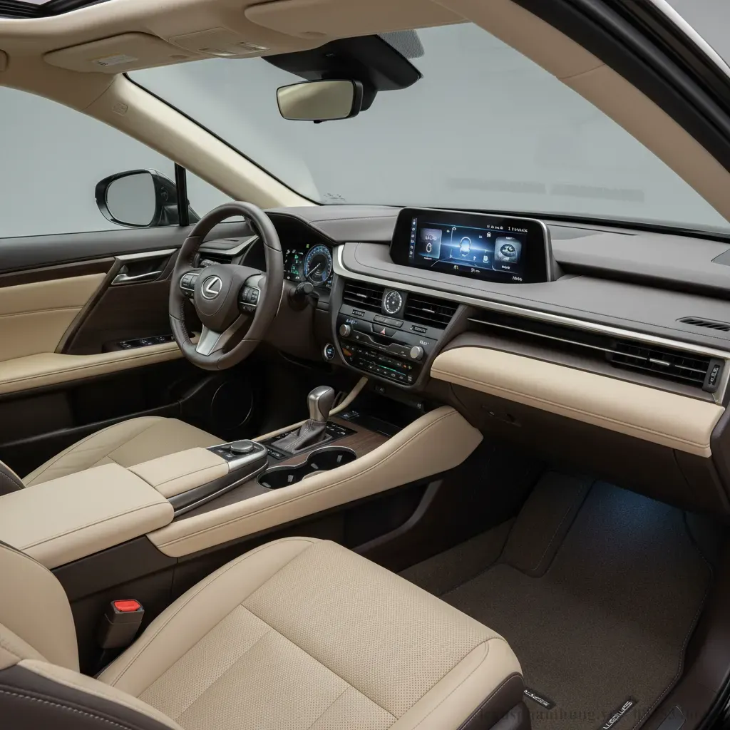 Nội thất sang trọng và hiện đại của Lexus RX 350 2026 với màn hình cảm ứng lớn và vật liệu cao cấp