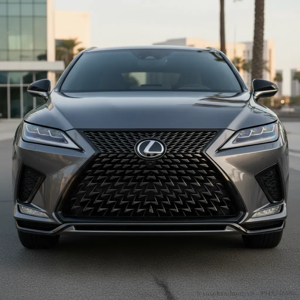Lưới tản nhiệt đặc trưng F Sport và cụm đèn pha LED sắc nét trên Lexus RX350 2026