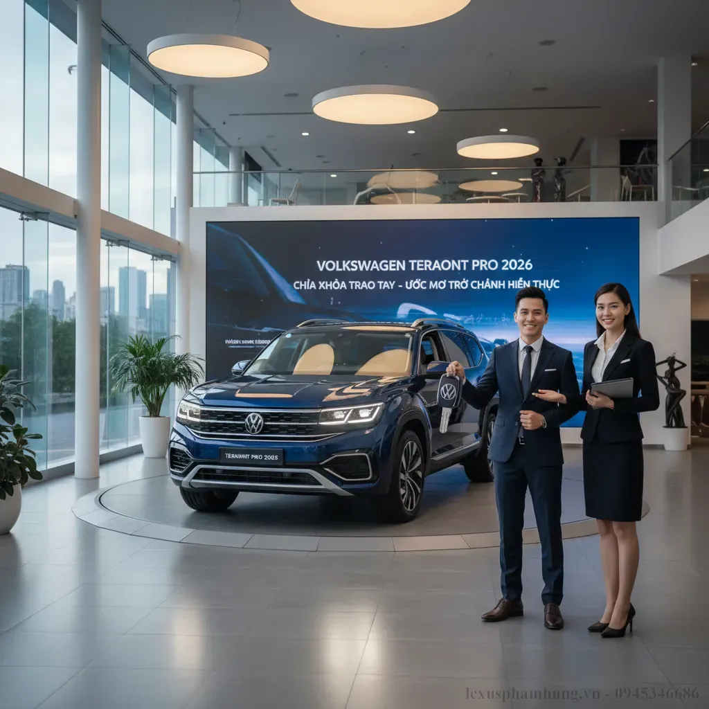 Niềm vui của khách hàng khi nhận chìa khóa Volkswagen Teramont Pro 2026 đánh dấu khởi đầu một hành trình mới
