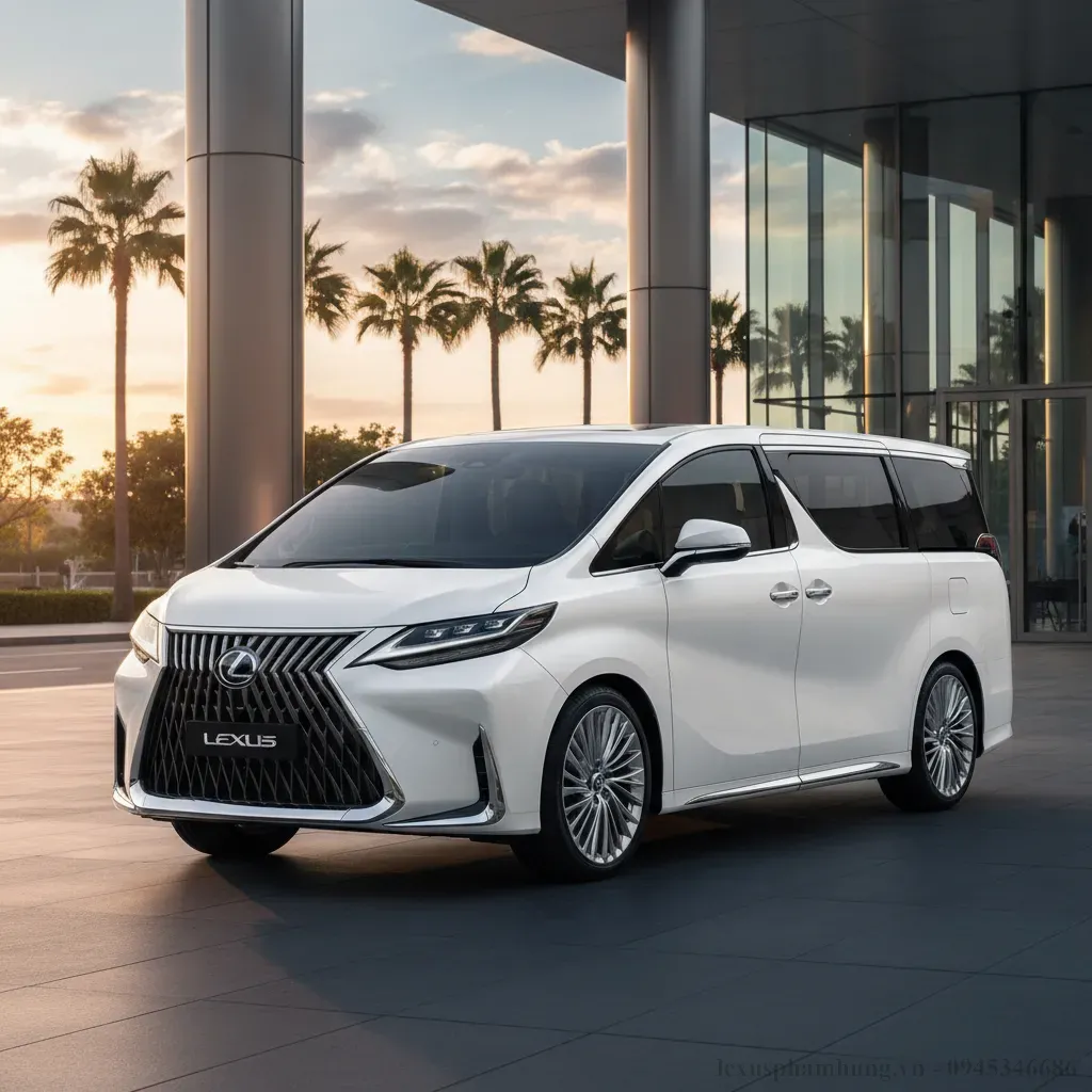 Ngoại thất Lexus LM 500h 2026 với ngôn ngữ thiết kế Spindle Body đặc trưng