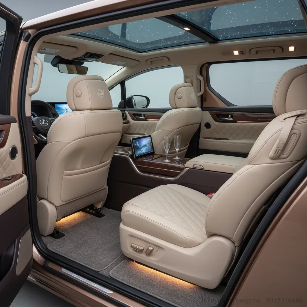 Nội thất Lexus LM 2026 được cá nhân hóa với vật liệu và màu sắc độc đáo phản ánh phong cách riêng của chủ nhân