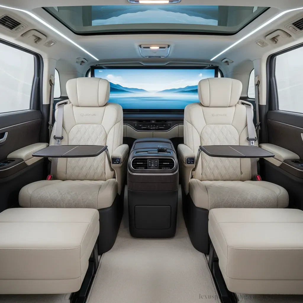 Nội thất sang trọng v&agrave; tiện nghi của Lexus LM 2026 tập trung v&agrave;o trải nghiệm h&agrave;nh kh&aacute;ch